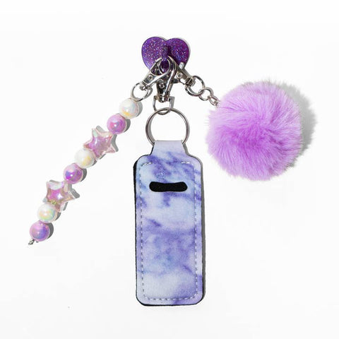 Tumbler Charm w/ Chapstick Holder - Purple Stars Bundle