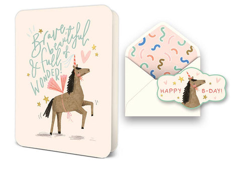 Studio Oh! - Deluxe Greeting Card -  Brave and Beautiful Birthday