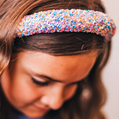 Padded Headband - Chunky Sequin