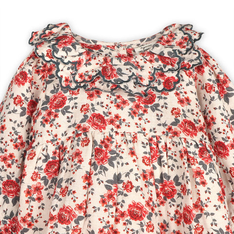 Viverano - Amour Rose Floral Ruffle Baby Dress & Bloomer - Rose Floral