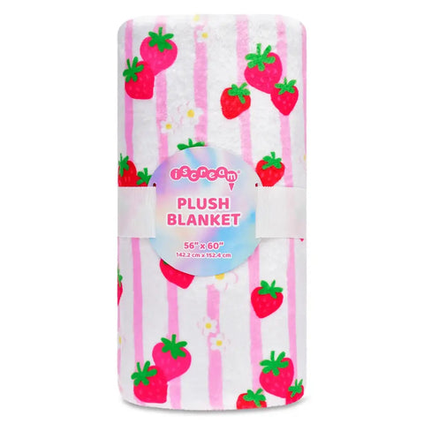 Plush Blanket - Strawberry Stripes