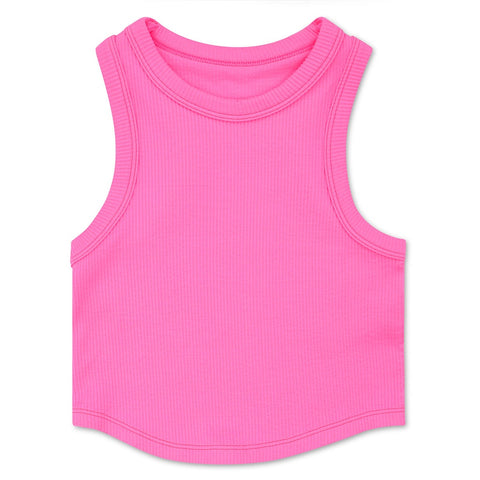Iscream - Cropped Racer Back Top - Bright Pink