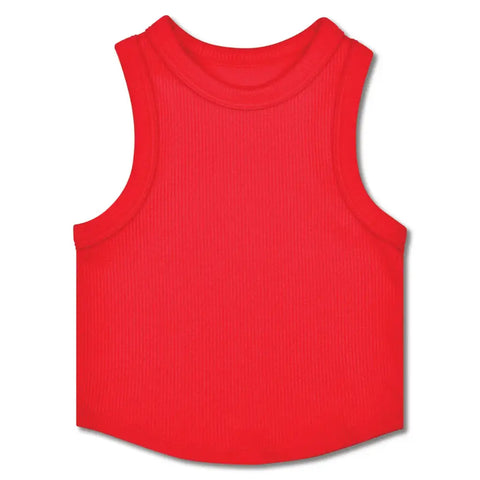 Iscream - Cropped Racer Back Top - Cherry Red
