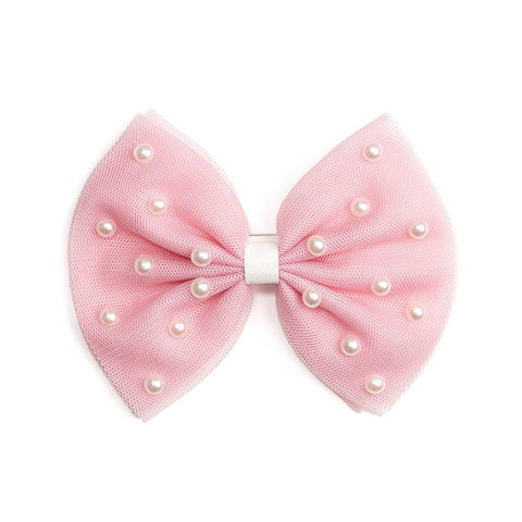 Sweet Wink - Tulle Bow Clip - Pretty Pearl