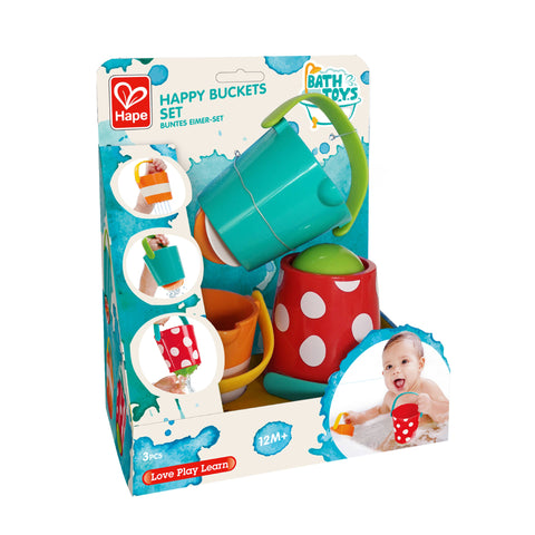 Hape Toys - Happy Buckets Set-3 Sensory Water Bath Toy