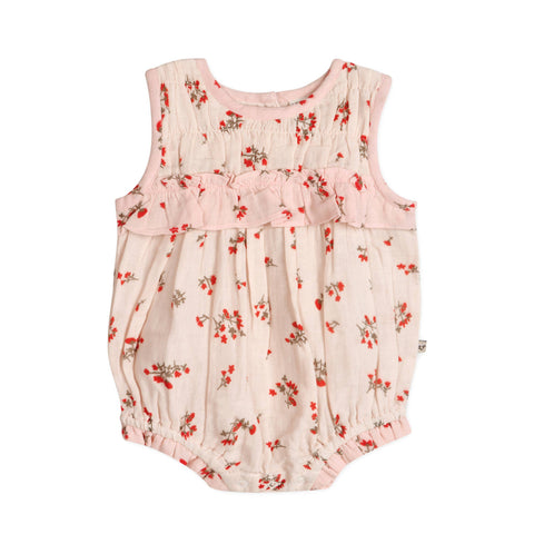 Viverano - Noor Floral Baby Romper + Headband - Tea Rose