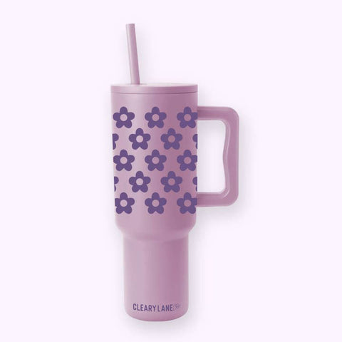 Cleary Lane - 40 Oz Tumbler With Handle - Lavender Flowers