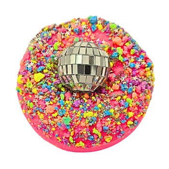 Donut Bath Bomb - Disco Ball Charm - Pink