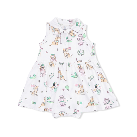 Angel Dear - Polo Tennis Dress - Country Club Dogs Pink