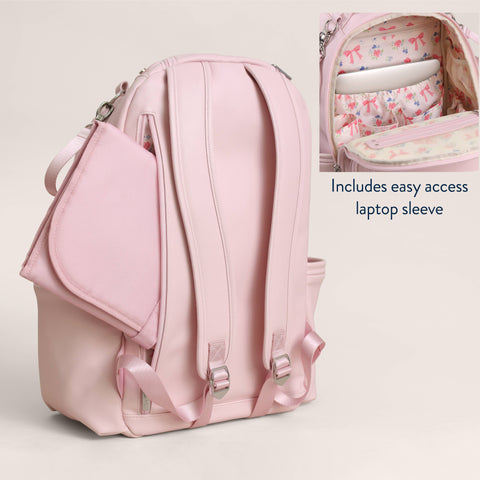 Itzy Ritzy - Backpack Diaper Bag - Ribbons & Roses Boss Plus™