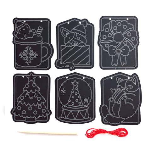 Ooly - Mini Scratch & Scribble Window Banner Kit - Festive Friends