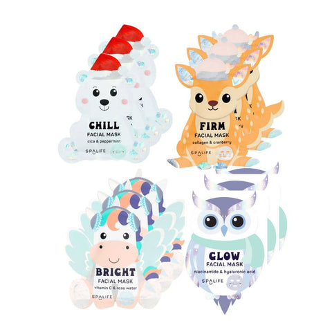 Winter Wonder Animal Facial Mask Gift Set - 4PK