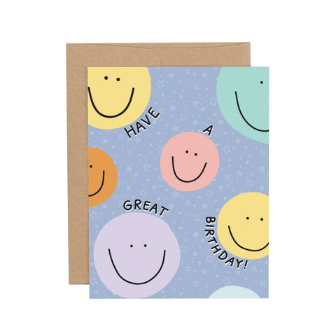 Greeting Card - Have A Great Birthday Smileys