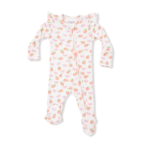 Angel Dear - 2 Way Ruffle Sleeve Zipper Footie - Little Peaches