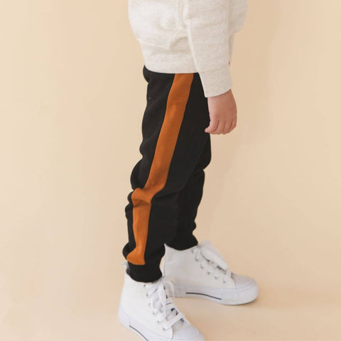 Sweet Wink - Striped Jogger - Black & Orange