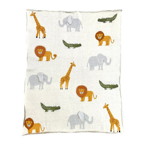Viverano - 3D Jacquard Knit Baby Blanket - Savannah Safari