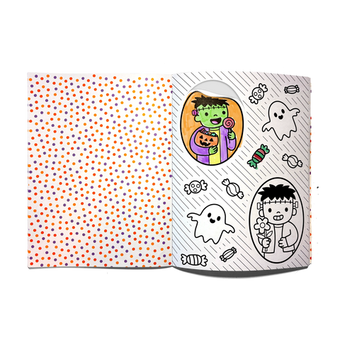 Ooly - Stickiville Color-in' Sticker Book - Cute n Spooky Doodles