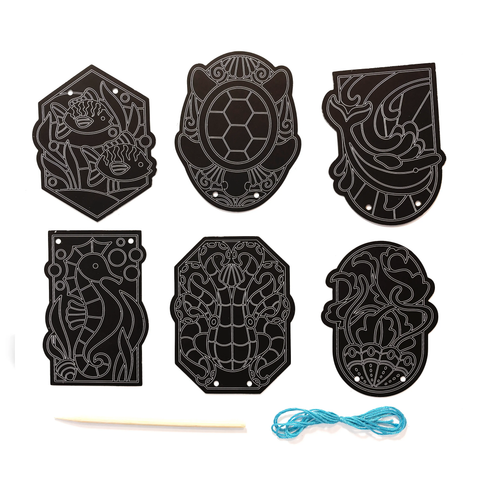 Ooly - Mini Scratch & Scribble Window Banner Kit - Ocean
