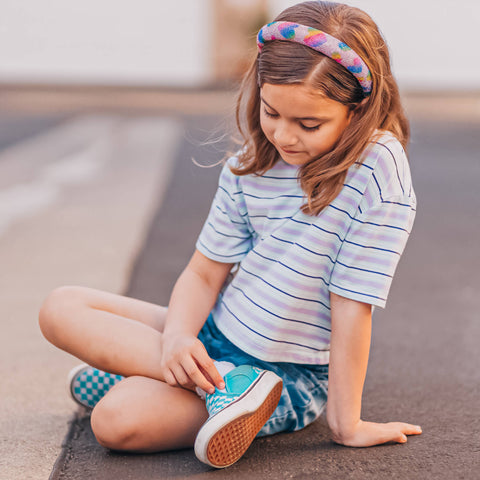 Padded Rhinestone Headband - Multi-Color Rainbow