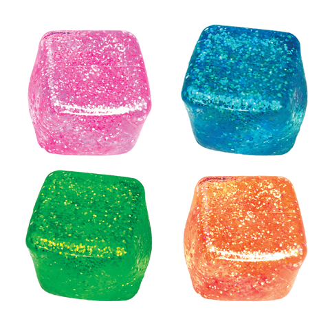 Novelty Toys - Fun Doh Glow in the Dark Squishy Sparkle Cube
