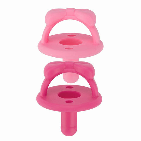 Itzy Ritzy - Sweetie Soother Pacifier - Cotton Candy + Watermelon Bows