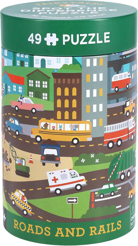 Petit Collage - Spot The Difference Puzzle - Roads and Rails