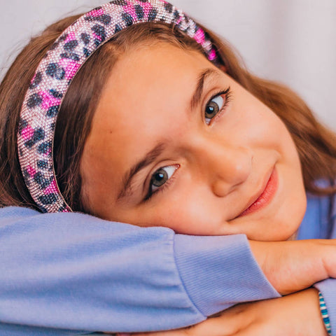 Rhinestone Headband - Leopard