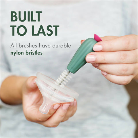 Boon - Cacti Bottle Cleaning Brush Set - Dark Green