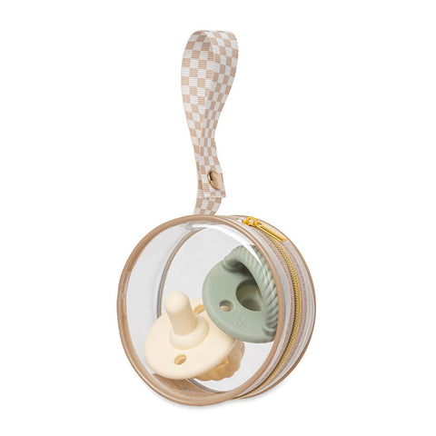 Itzy Ritzy - Itzy Paci Case - Beige Checker