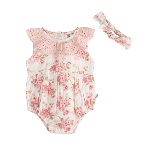 Viverano - Nova Floral Baby Romper + Headband - Floral