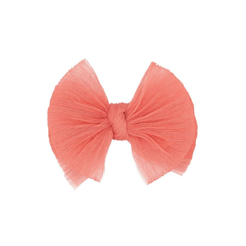 Baby Bling - Tulle Fab Clip - Pleated Coral