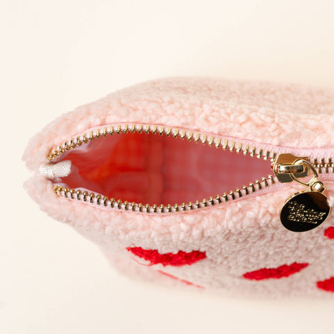 Teddy Pouch - Hearts Pink