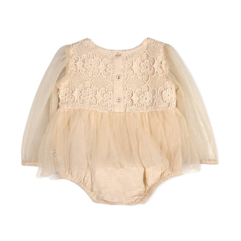 Viverano - Thalia Crochet Lace Tutu Romper & Headband - Vanilla Cream