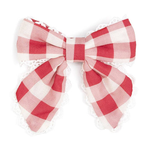 Sweet Wink - Bow Clip - Red Gingham
