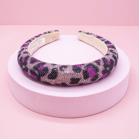 Rhinestone Headband - Leopard