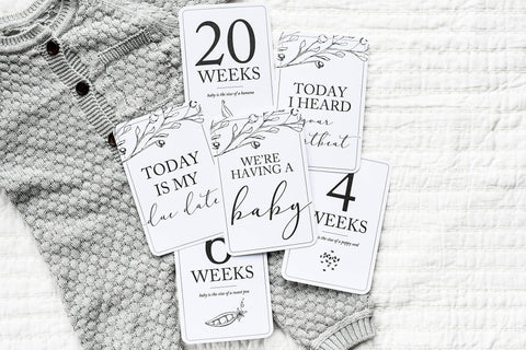 Pregnancy Milestone Cards, Baby Announcement & Reveal
