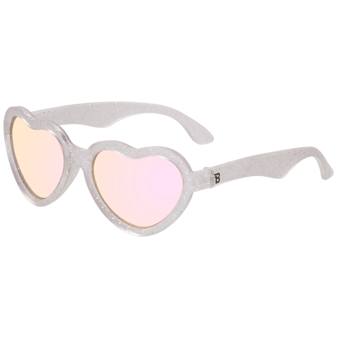 Babiators - Silver Shimmer Hearts with Pink Mirrored Lens
