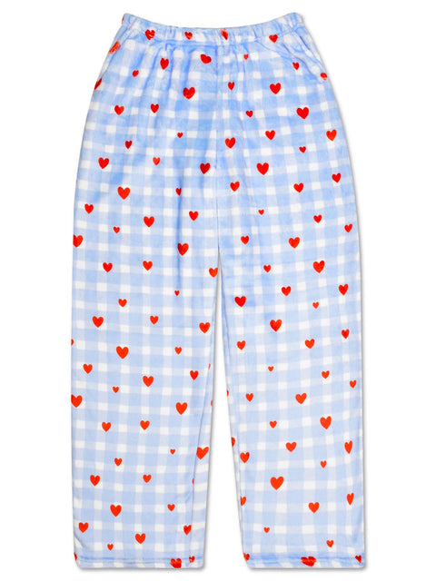 Plush Pants - Gingham Hearts