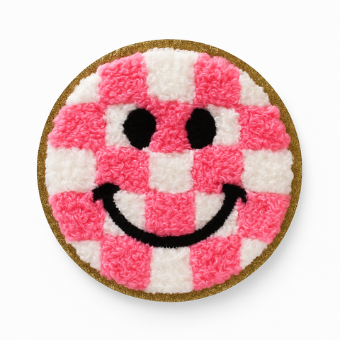 Happy Barb - Patch - Chenille Check Smiley