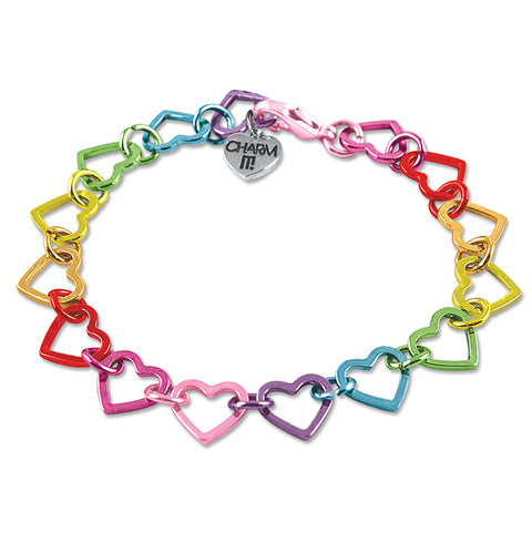 Rainbow Heart Chain Bracelet
