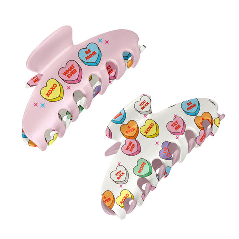 Top Trenz Inc. - Two Sided Large Claw Clip - Candy Hearts