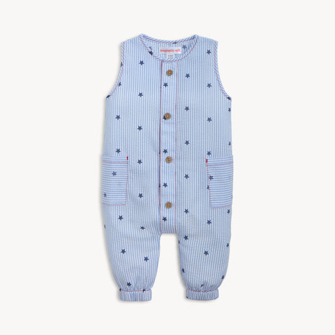 Magnetic Me - Cotton Romper - Seersucker Stripe