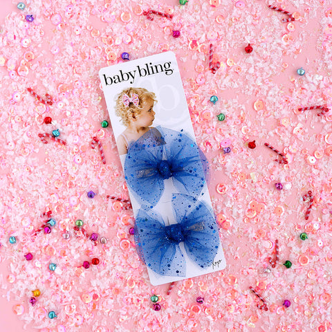 Baby Bling - 2PK Tulle Baby Fab Clips - Glitter Royal