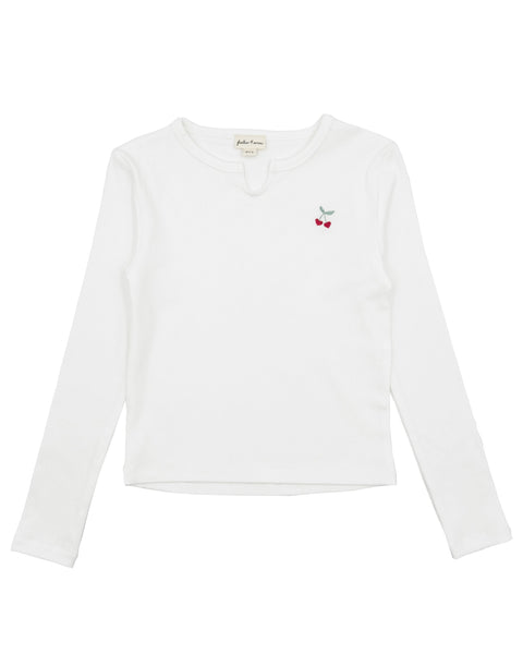 Hannah Long Sleeve Rib Top - Ivory