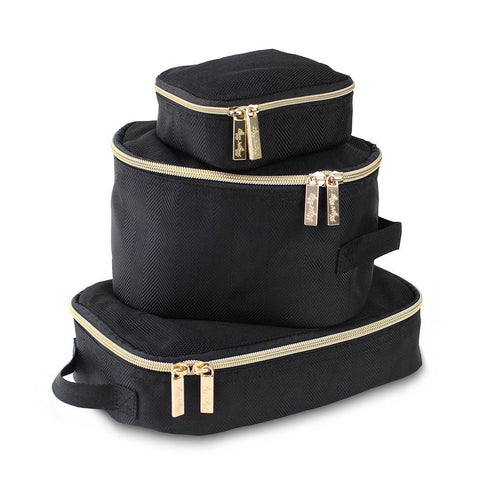 Itzy Ritzy - Like A Boss Packing Cubes - Black & Gold