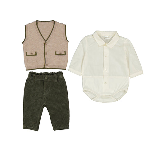 Mayoral - Trouser w/ Vest Set - Dark Green