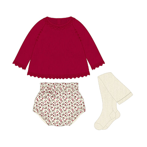 Mayoral - Shorts w/tights Set - Cherry