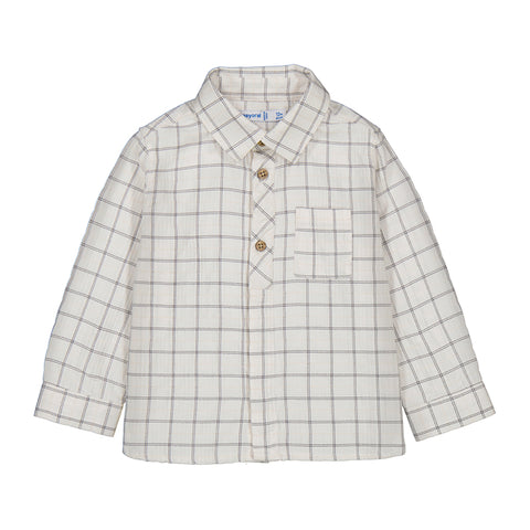 Mayoral - Long Sleeve Viscose Shirt - Checkered Shadow