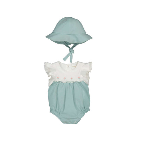 Mayoral - Romper w/ Hat - Aqua