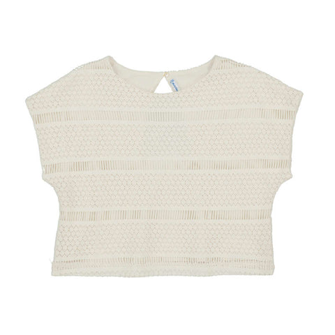 Mayoral - Crochet Look Top - Bone